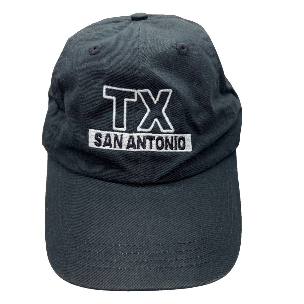 Paramount Apparel Black Adjustable Baseball Cap TX San Antonio Graphic Hat OSFM